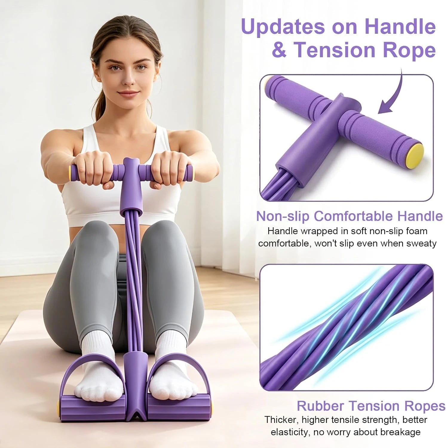 4-Tube Resistance Band Multi Function Tension Rope Fitness Bands 6-Tube Elastic Yoga Pedal Puller For Sports Exercises At Gym