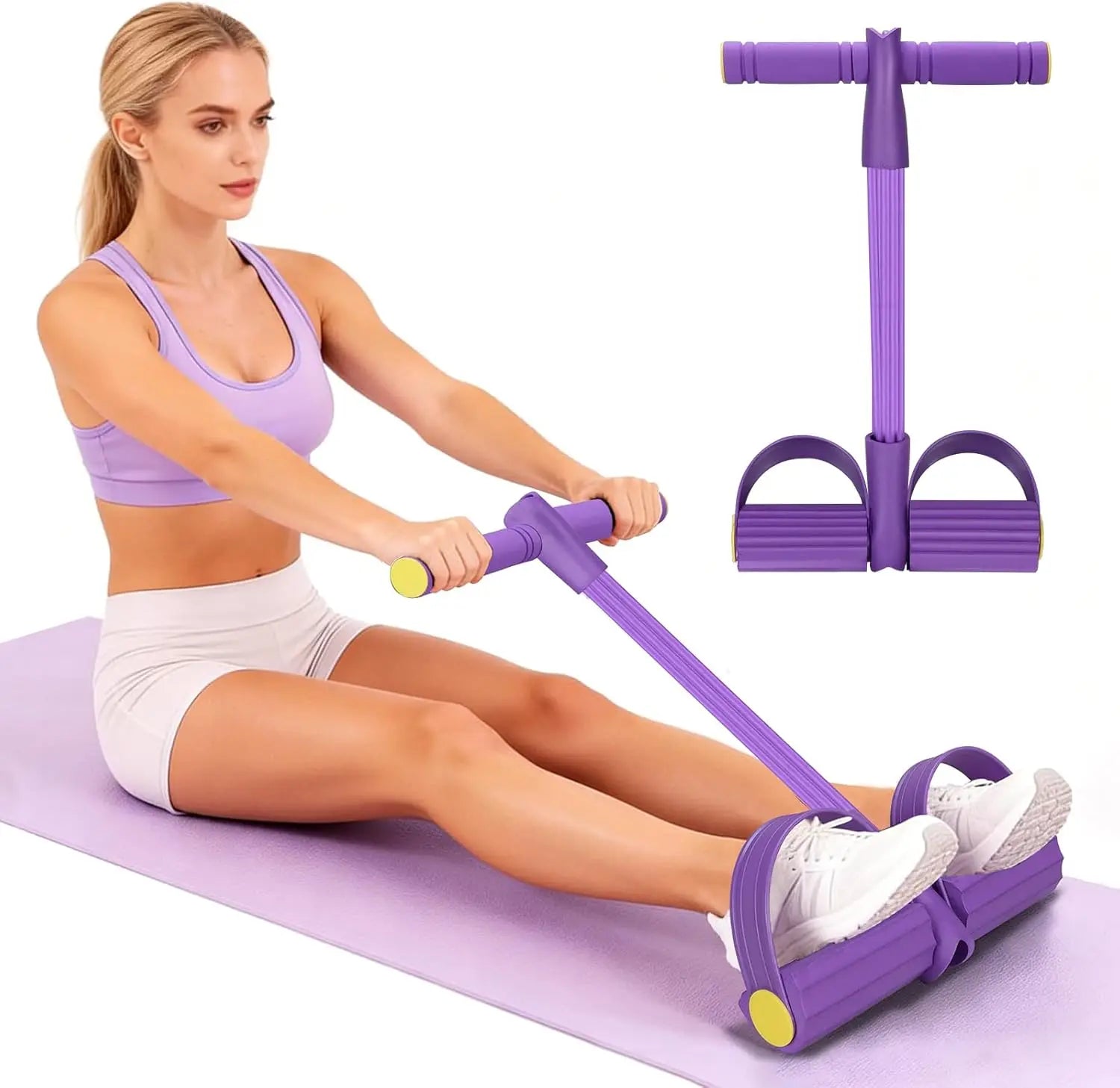 4-Tube Resistance Band Multi Function Tension Rope Fitness Bands 6-Tube Elastic Yoga Pedal Puller For Sports Exercises At Gym