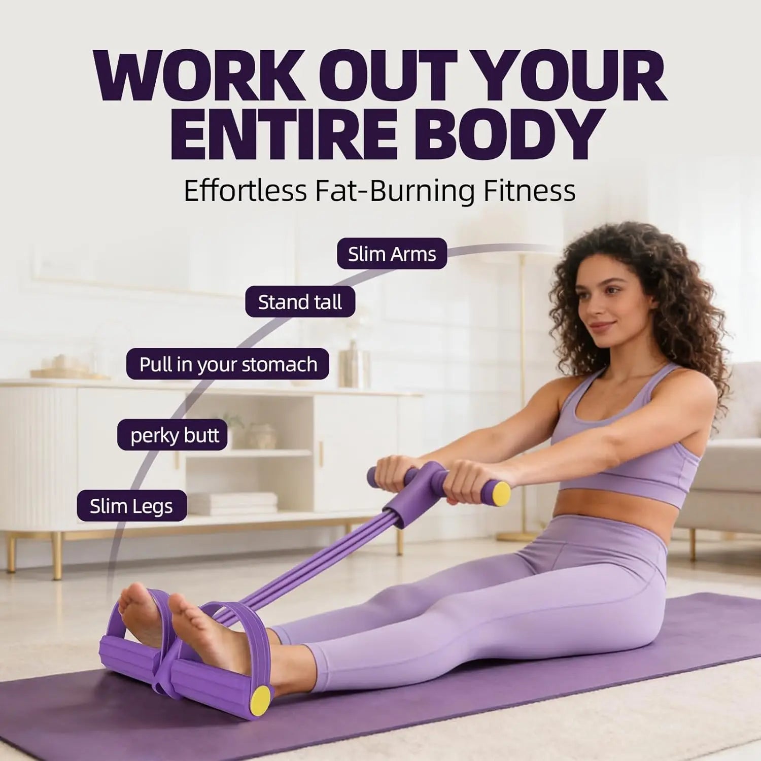 4-Tube Resistance Band Multi Function Tension Rope Fitness Bands 6-Tube Elastic Yoga Pedal Puller For Sports Exercises At Gym