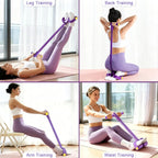 4-Tube Resistance Band Multi Function Tension Rope Fitness Bands 6-Tube Elastic Yoga Pedal Puller For Sports Exercises At Gym